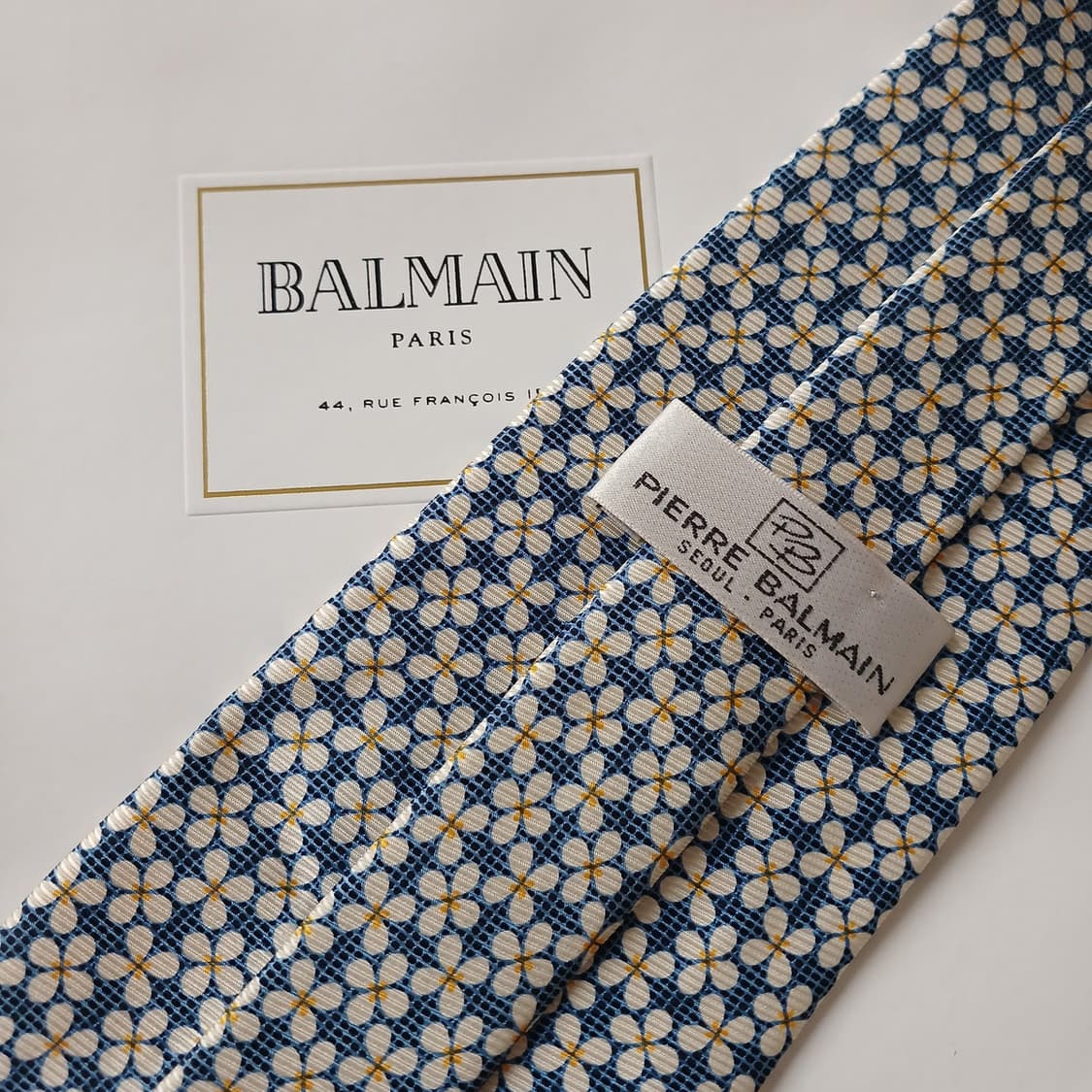 발망 실크 블루 플라워 패턴 넥타이 9.8cm A+등급 A19154
 상품이미지8