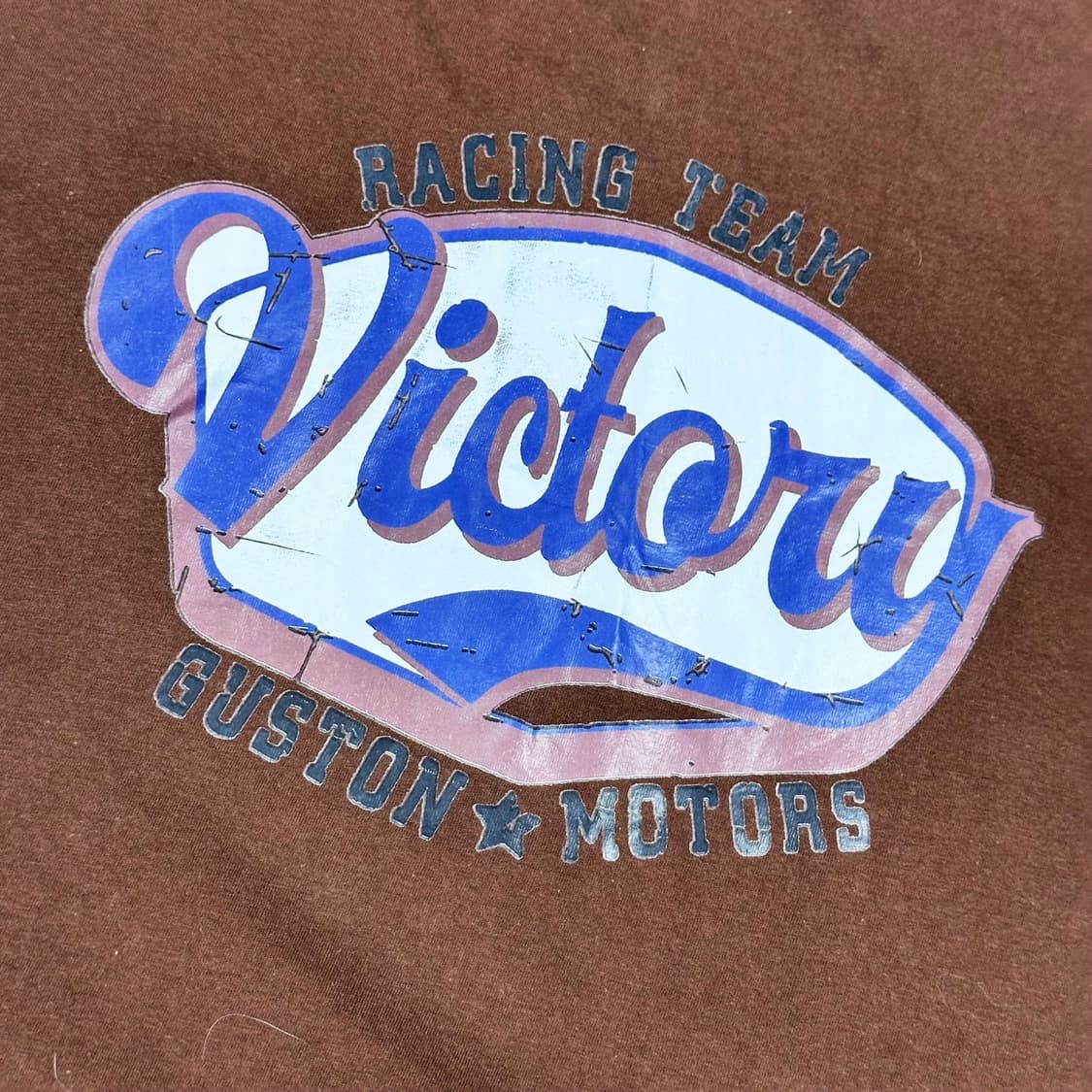 VTG 빈티지 브라운 센터 로고 반팔 티셔츠 (XL) 상품이미지3