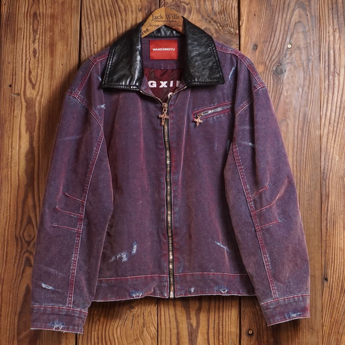 WANGXINGYU 플록 데님 디트로이트 자켓 상품이미지1