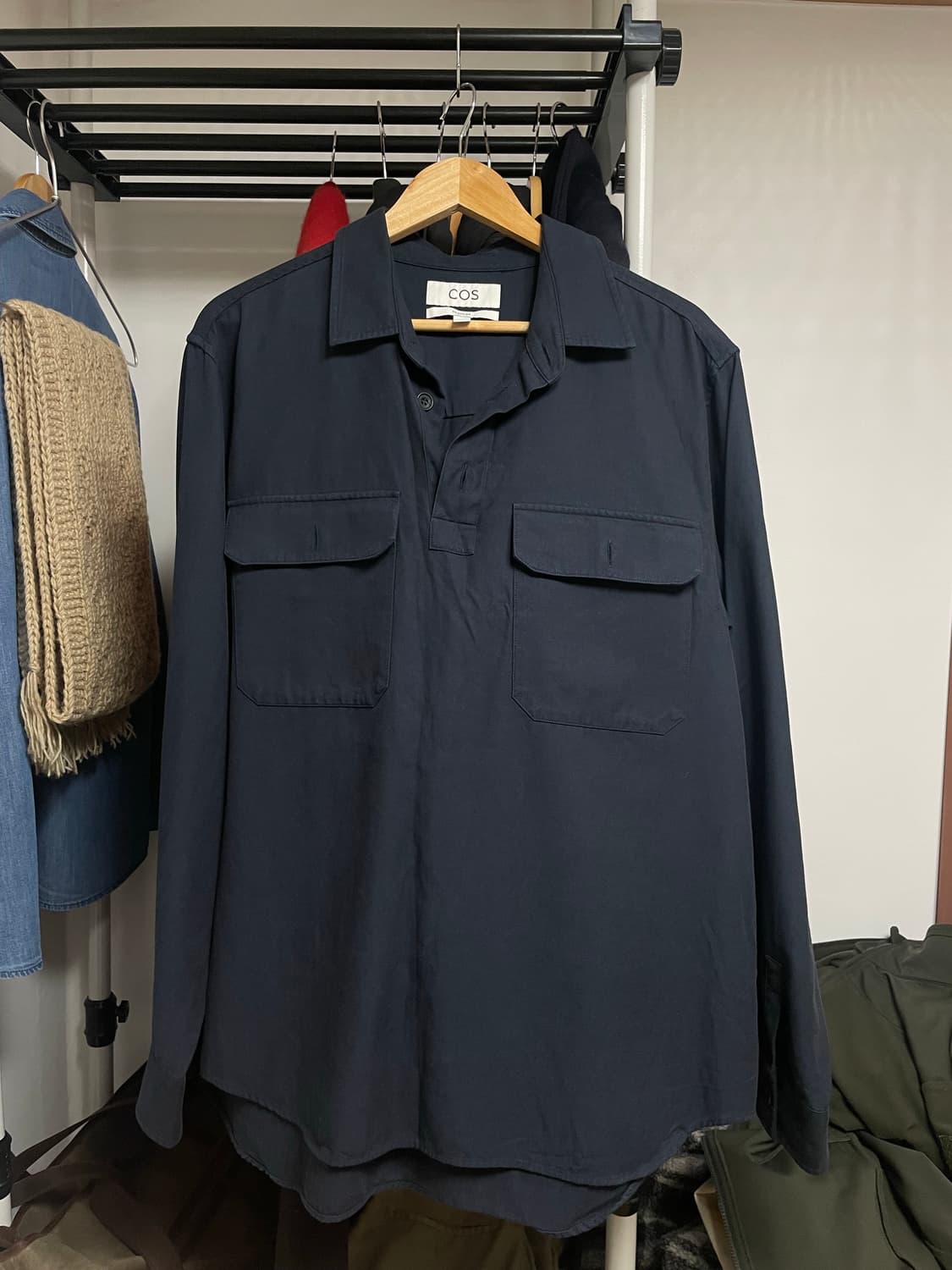 코스 하프플래킷 셔츠 네이비 L 상품이미지1