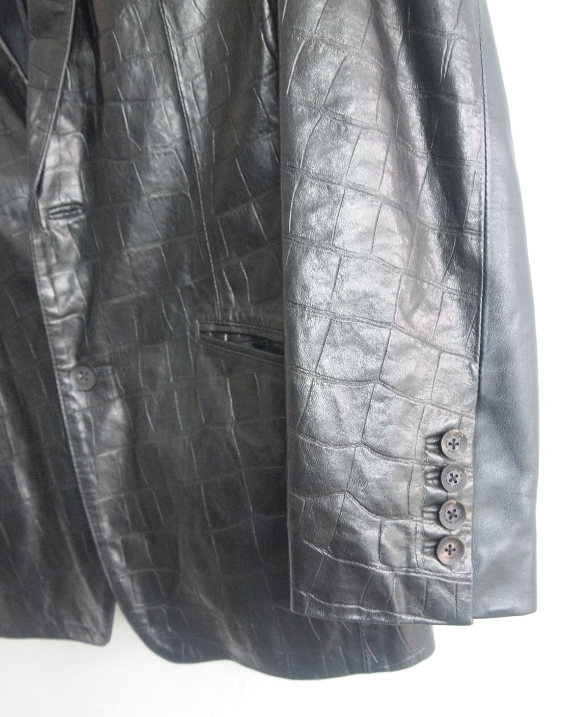 90’s men’s tenoras 크로코 레더 블레이져 상품이미지9