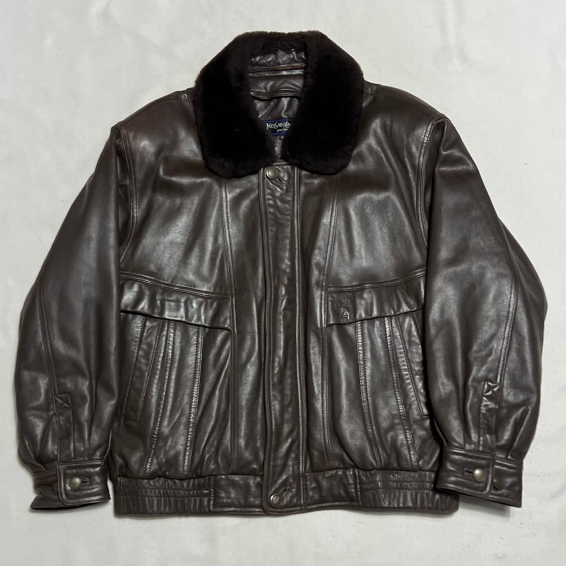 95 입생로랑 브라운 램스킨 무스탕 양가죽 자켓 상품이미지2