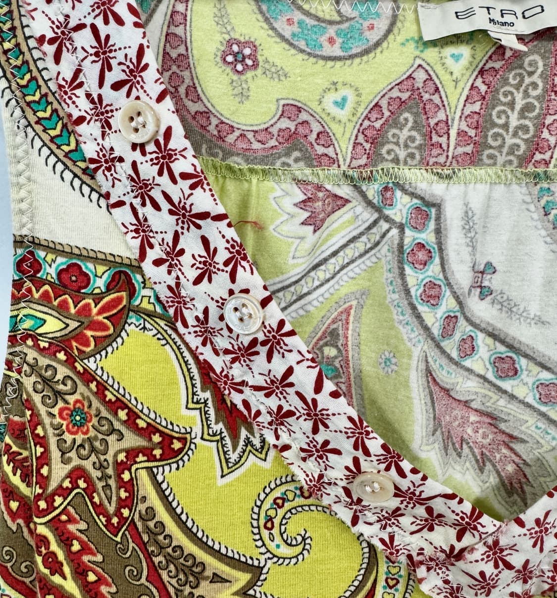 ETRO 에트로 트로피컬 컬러 페이즐리 슬리브리스 나시티 46 상품이미지4