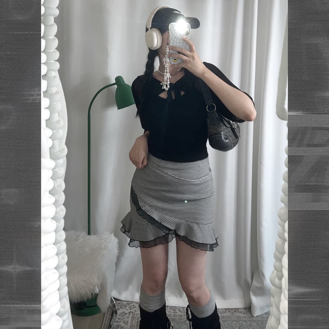 블랙 레이스 크롭 슬리브리스 나시 상품이미지3