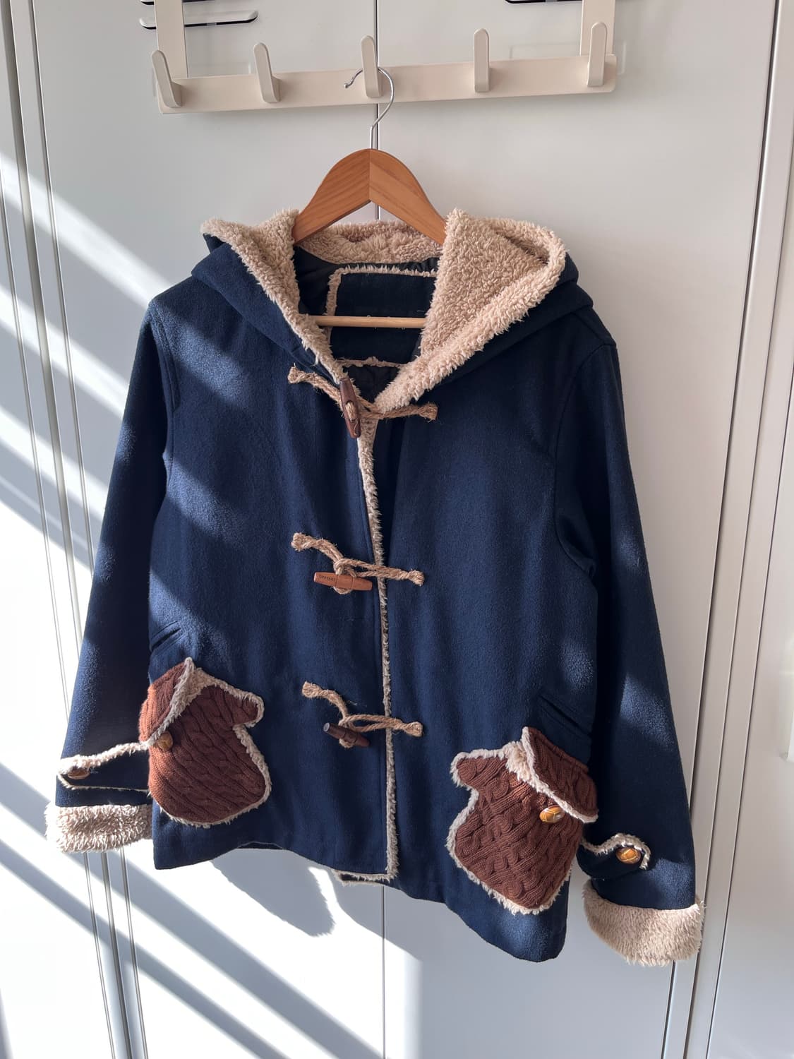 (Rare) Up start 양털 더플 후드 숏코트  상품이미지6