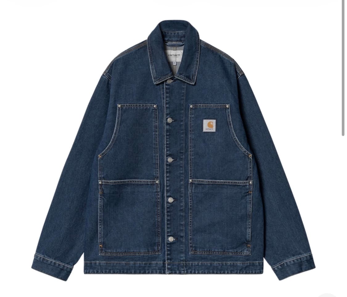 칼하트 wip 더블 프론트 자켓 블루 스톤워시드 상품이미지1