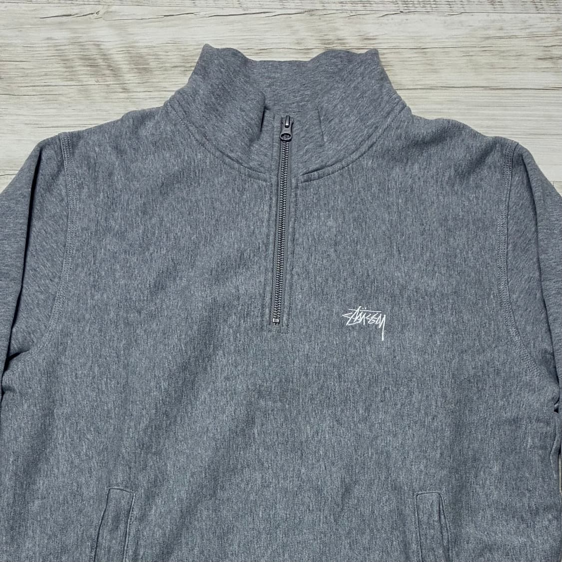 m 스투시 반집업 하프집 맨투맨 그레이 상품이미지2