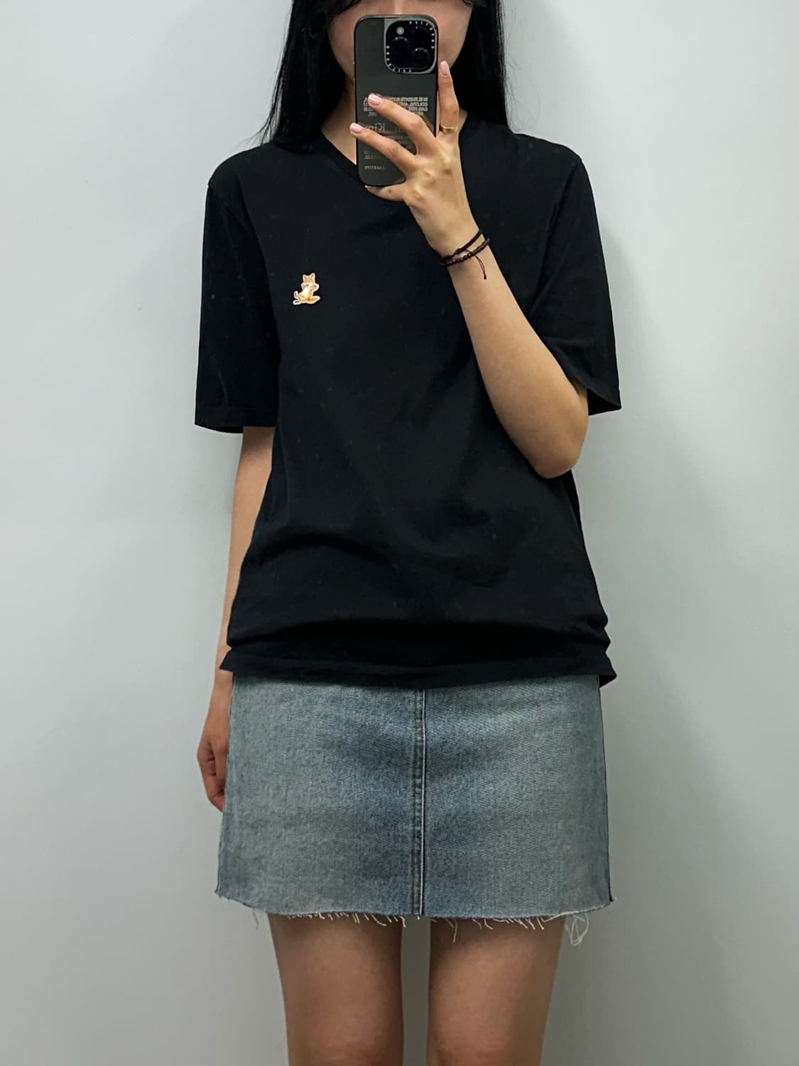 메종키츠네 폭스 블랙 반팔 티셔츠  상품이미지1