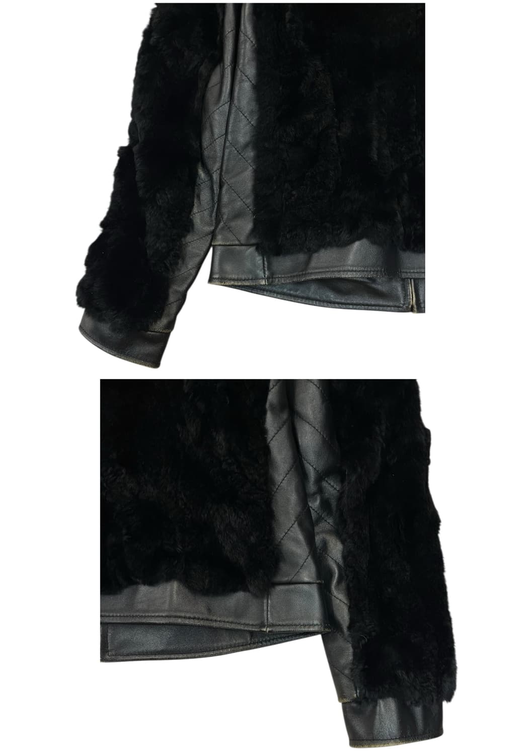 토끼 여우 양가죽 퍼자켓 블랙 66 #csz1967 상품이미지9