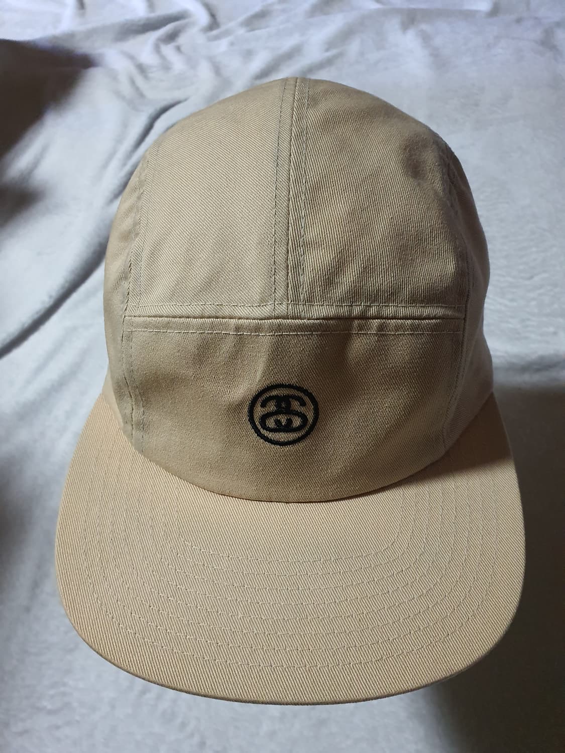 스투시 STUSSY 로고 가죽스트랩 캠프캡.베이지.설명확인 상품이미지1