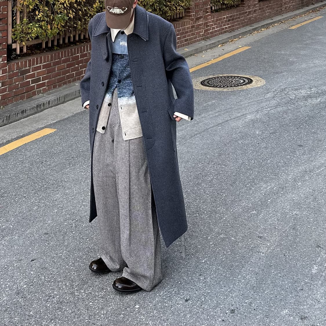 (새상품) 웨이비니스 헤링본 팬츠 월넛 브라운2 상품이미지8