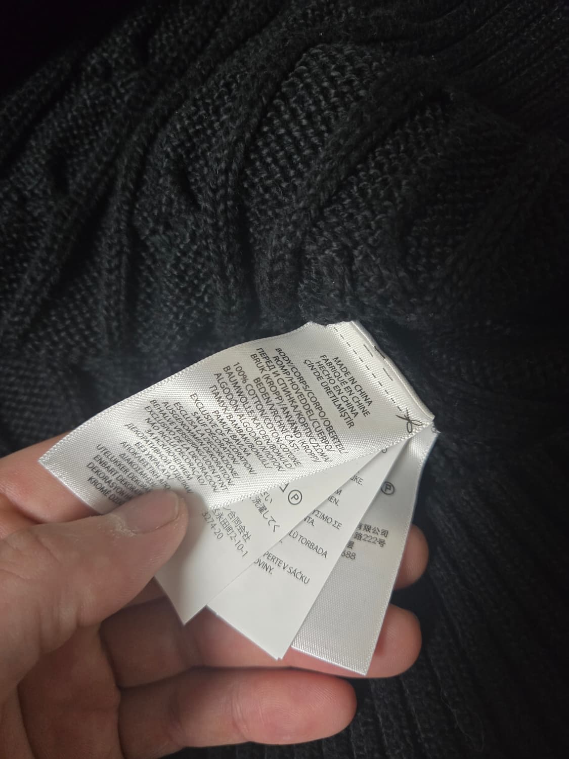 폴로 꽈배기 니트 블랙m 상품이미지3