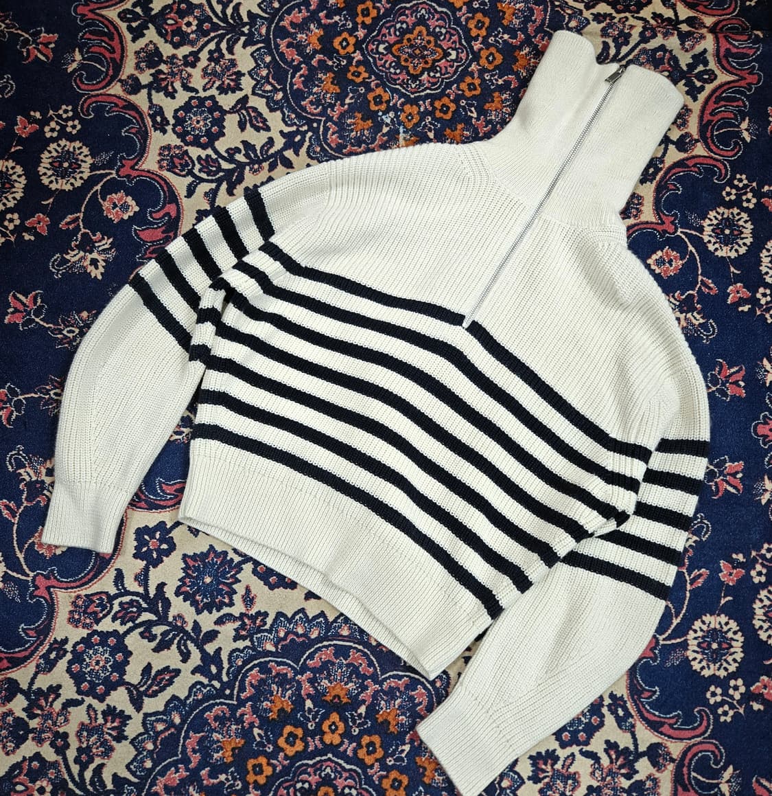 코스(COS) 울 혼방 스트라이프 니트 하프집업  상품이미지3