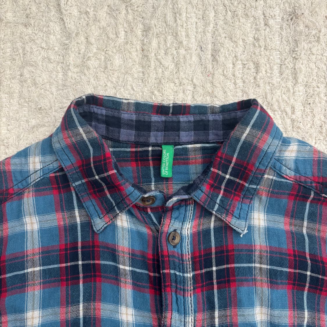 United colors of Benetton 베네통 블루 체크 셔츠 상품이미지2