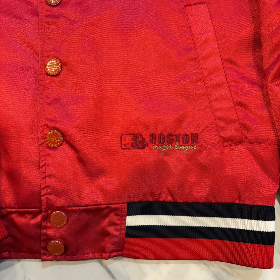 MLB Red Sox  Boston 레드 바시티 자켓 올드스쿨 상품이미지3