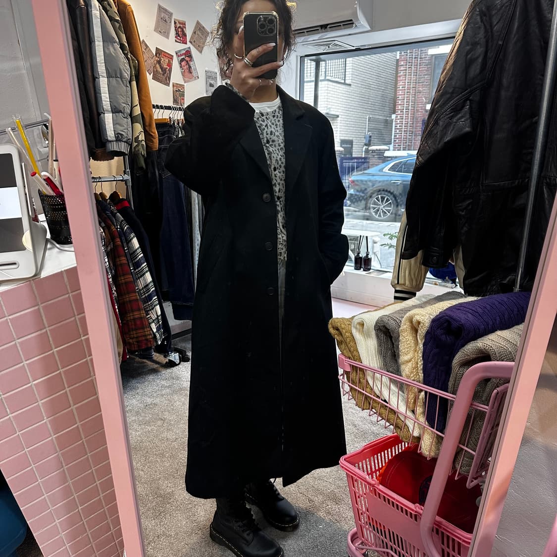 빈티지 미아카르나 퓨어 캐시미어 롱 코트L 상품이미지3