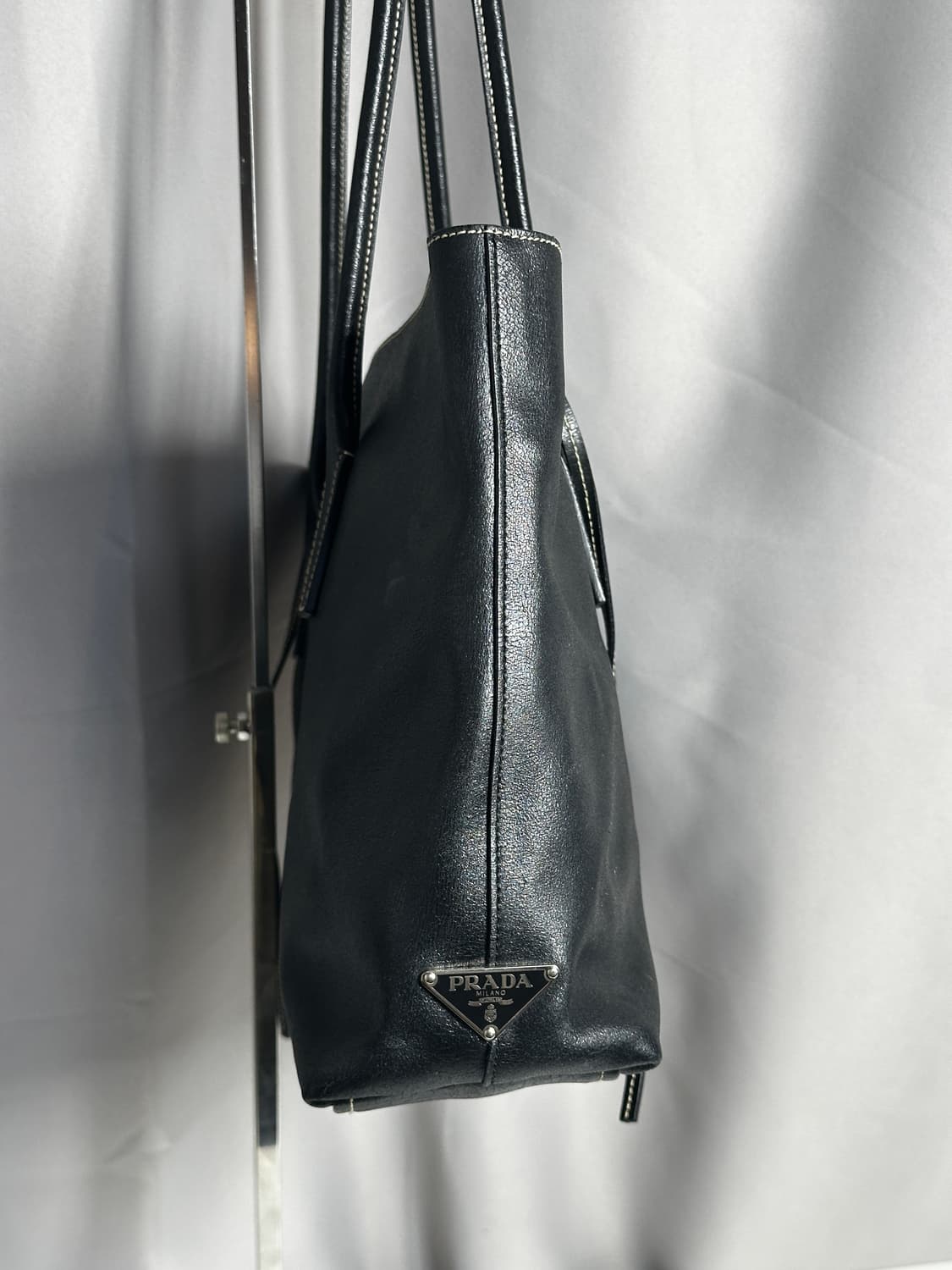 프라다 블랙 레더 토트백 상품이미지5