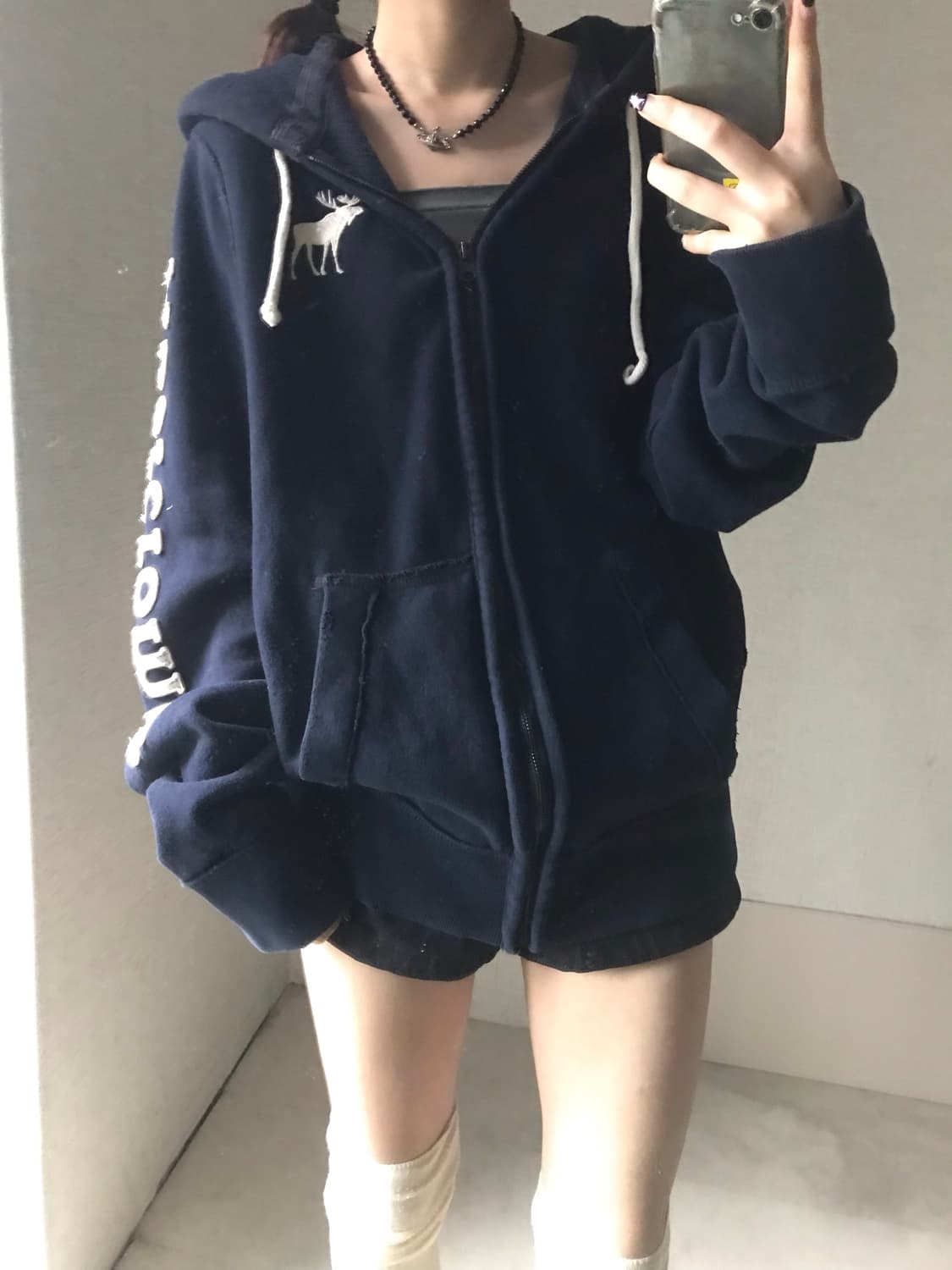 아베크롬비 딥네이비 후드집업 상품이미지3