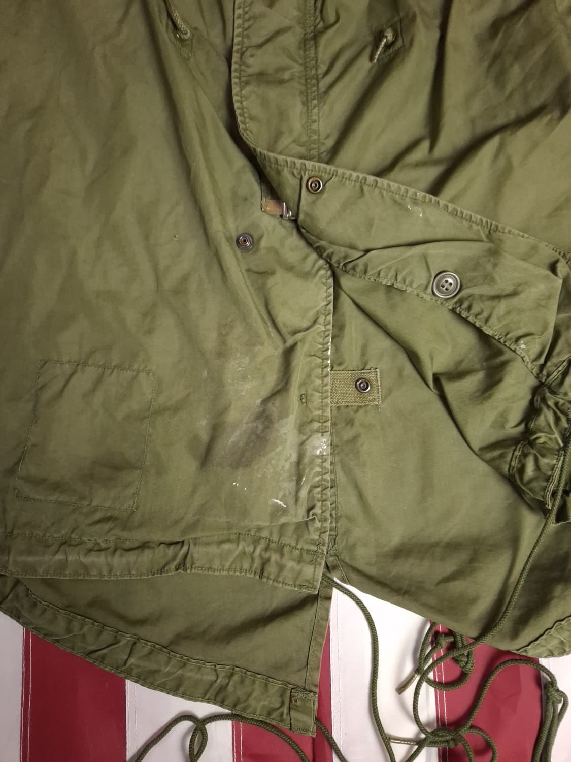 오리지날 미군 M-65 개파카 후드 양털 엑스스몰 사이즈 풀셋트 상품이미지5