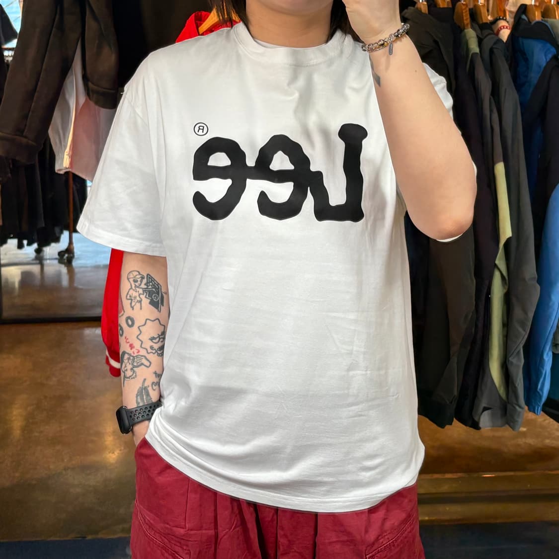 Lee 빅로고 화이트 반팔 상품이미지1