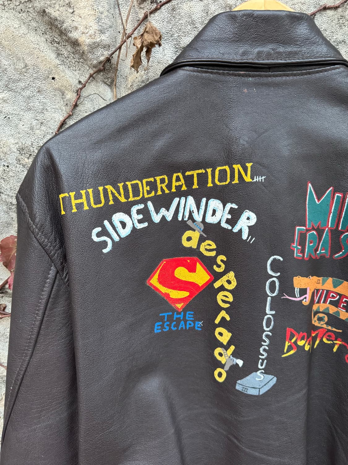 미군 a-2 시니어코드 양가죽 핸드프린팅 레더 가죽 자켓 상품이미지6