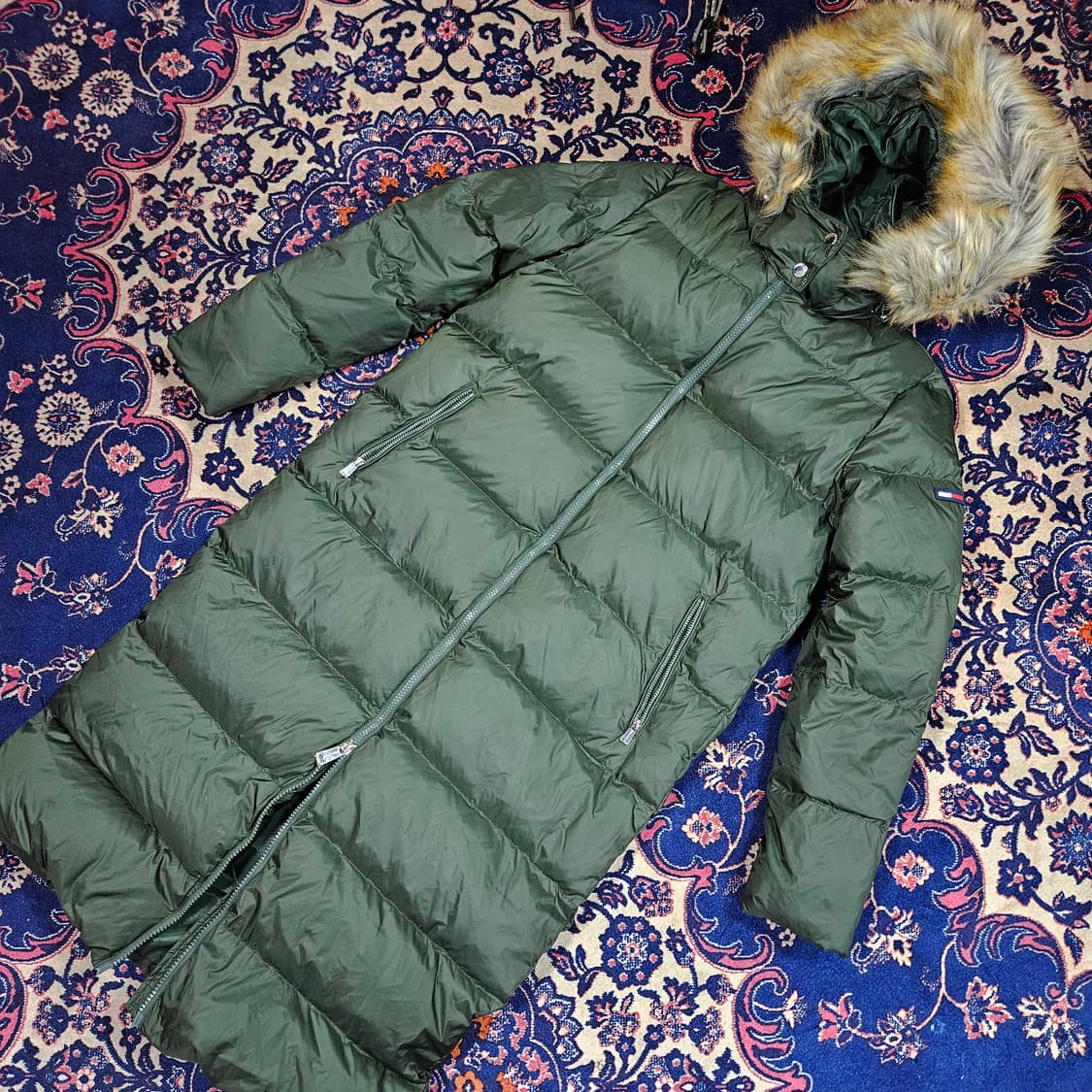 (미사용)타미진스 나일론 롱 후드 다운 패딩 코트 85size 상품이미지1