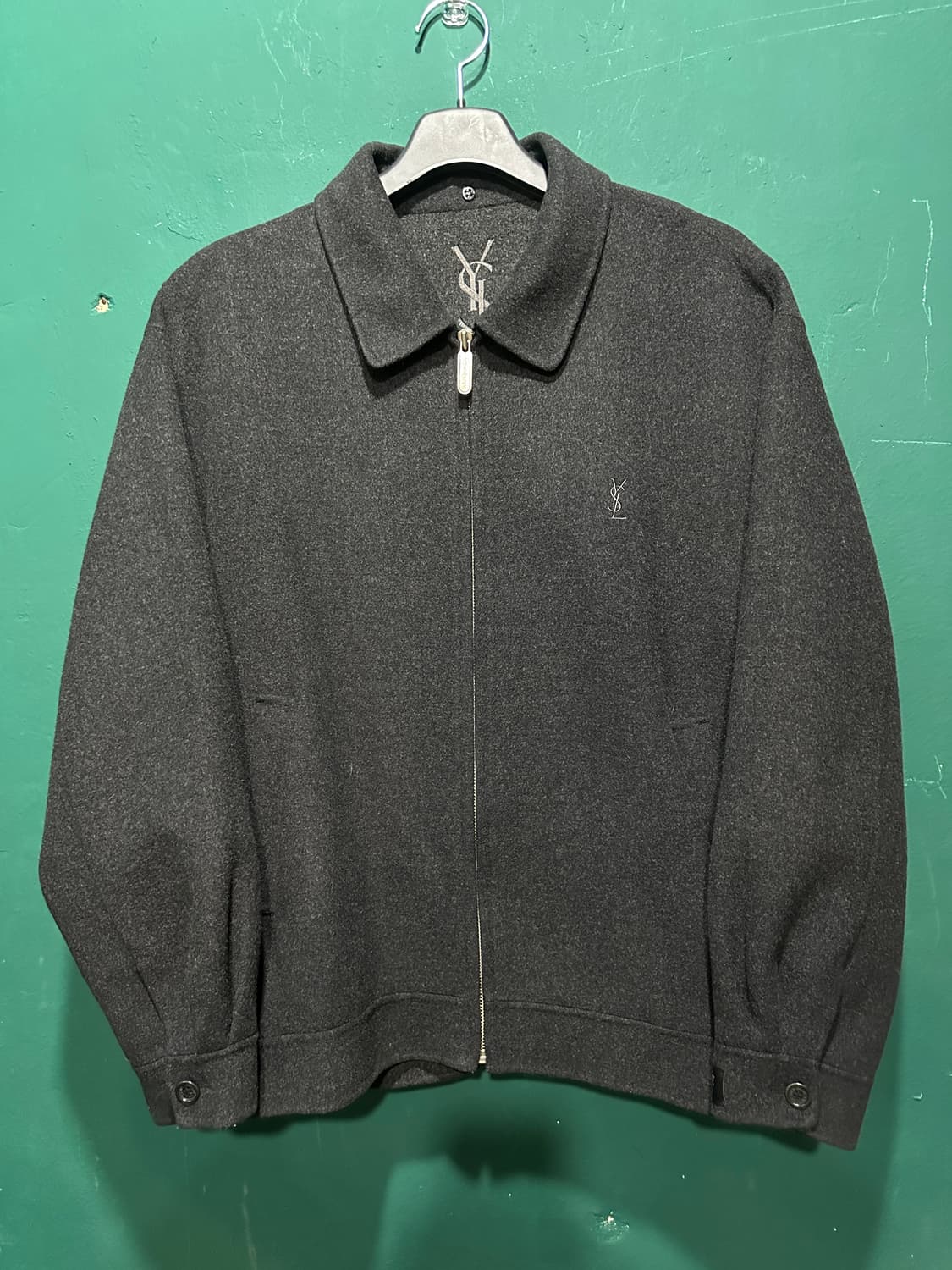 입생로랑 핸드메이드 모직 블루종자켓 105 상품이미지1