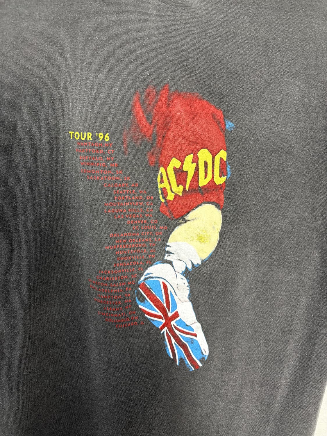 AC/DC 오리지날 96년 월드투어 하프티셔츠 A3647 상품이미지5