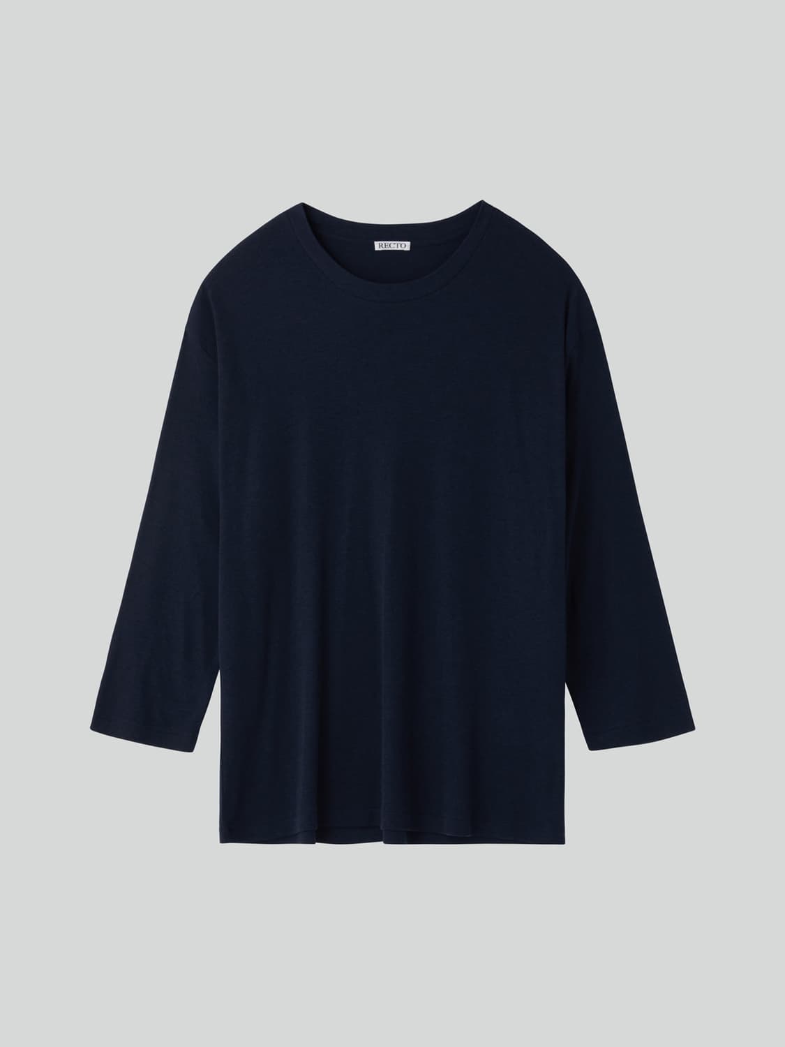 렉토 26SS 울 블렌드 루즈핏 탑 7부 티셔츠 인디고 네이비 상품이미지5