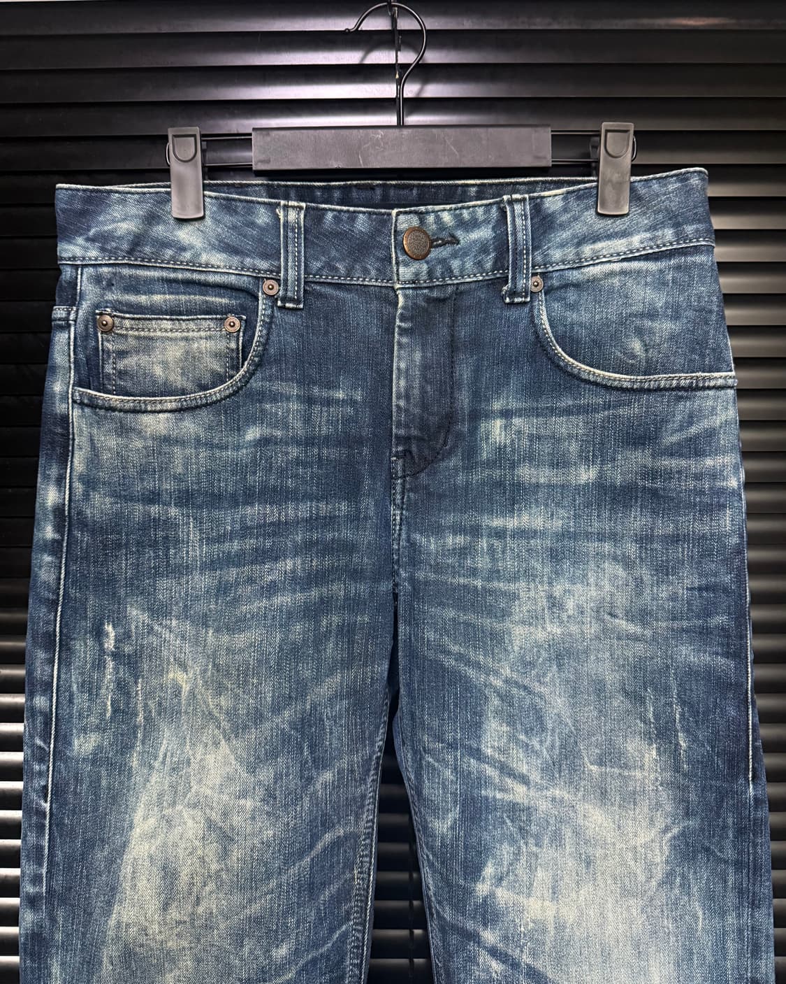 에비수 워싱 워시드 데님 일자핏 30 고스 펑크 로리걸 갸루 블리치드 상품이미지2