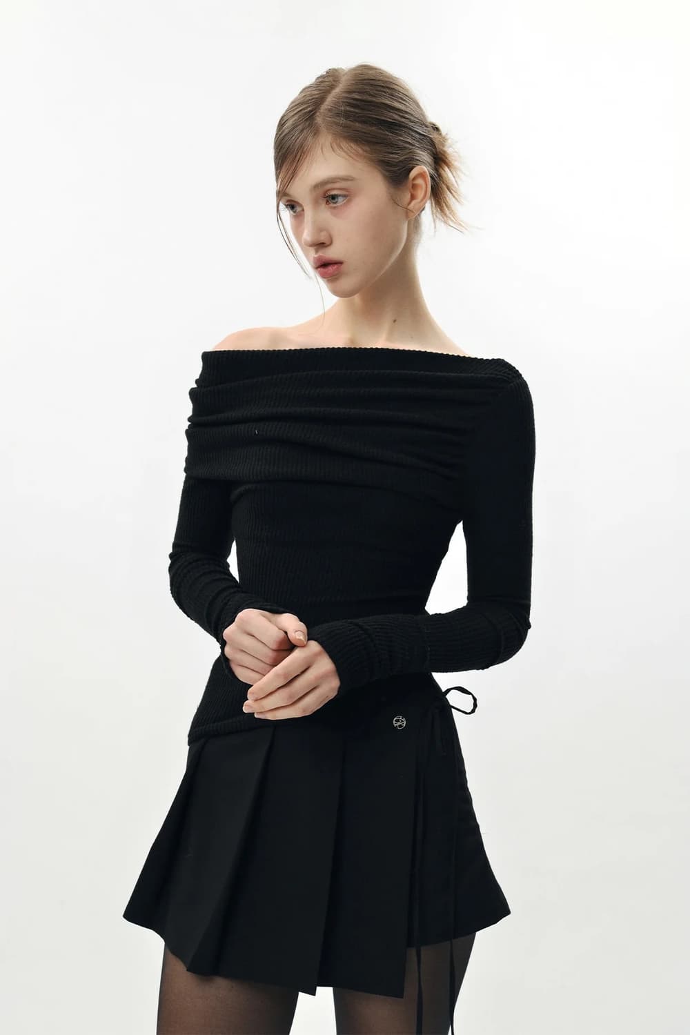 페인오어플레저 제니 오프숄더 탑 블랙 상품이미지1