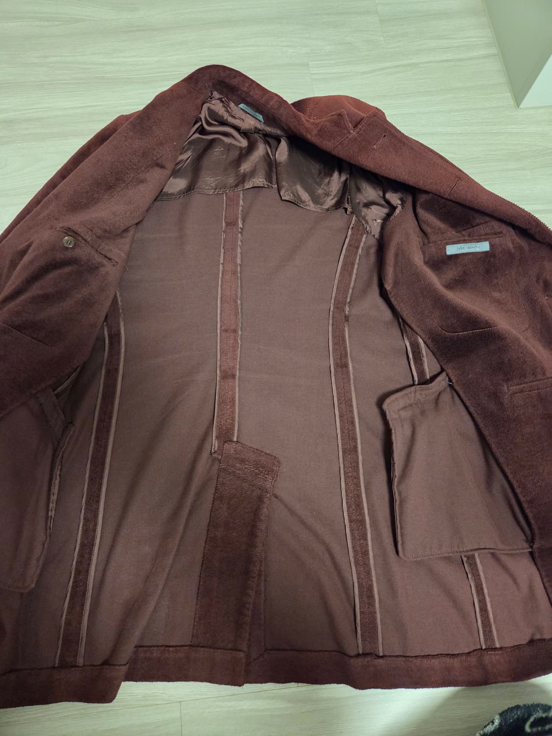 존바바토스 와인색 코튼 체스터 코트 상품이미지2