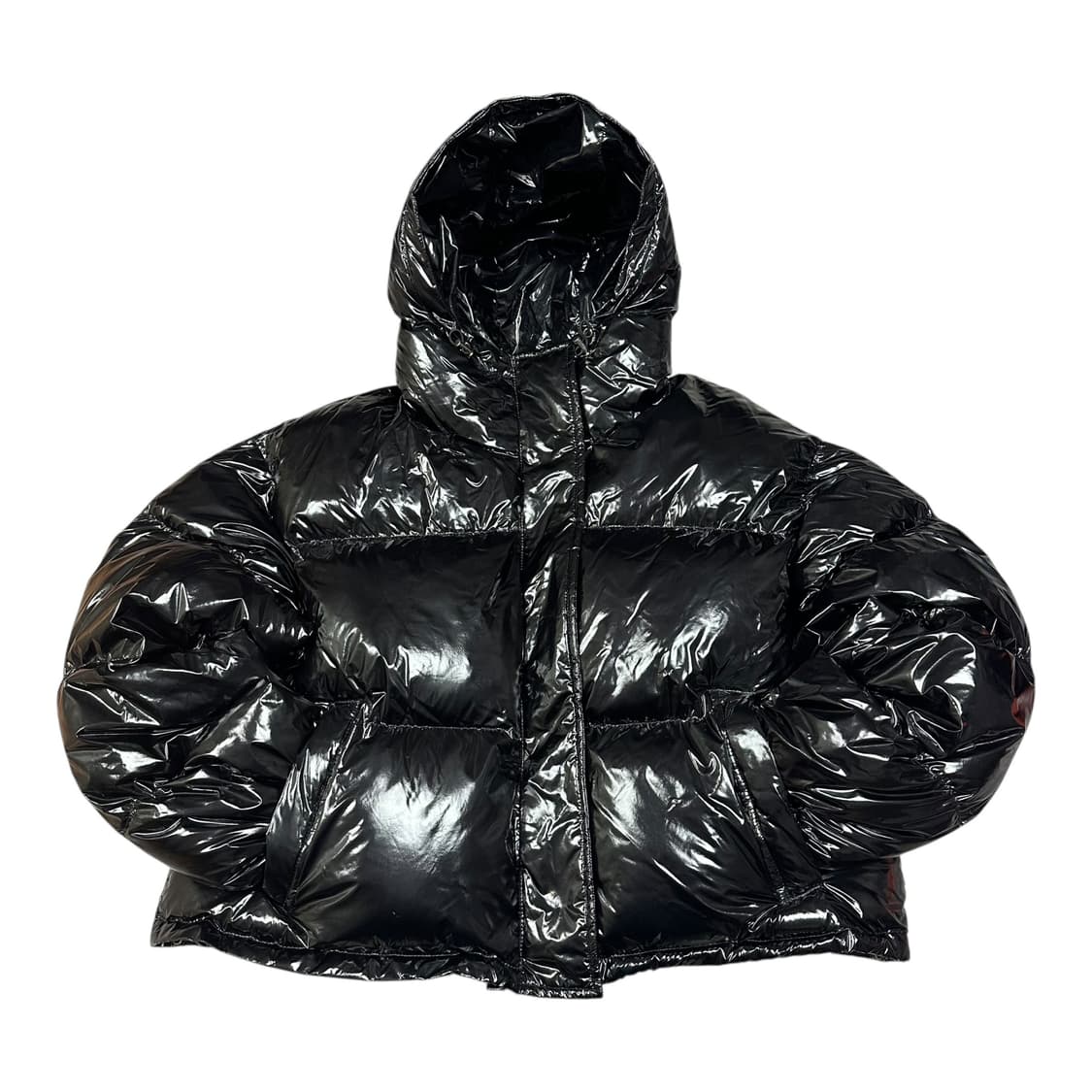 ✨ (바배) our wave 아워웨이브 글로시 크롭 후드 웰론 숏 패딩  상품이미지1