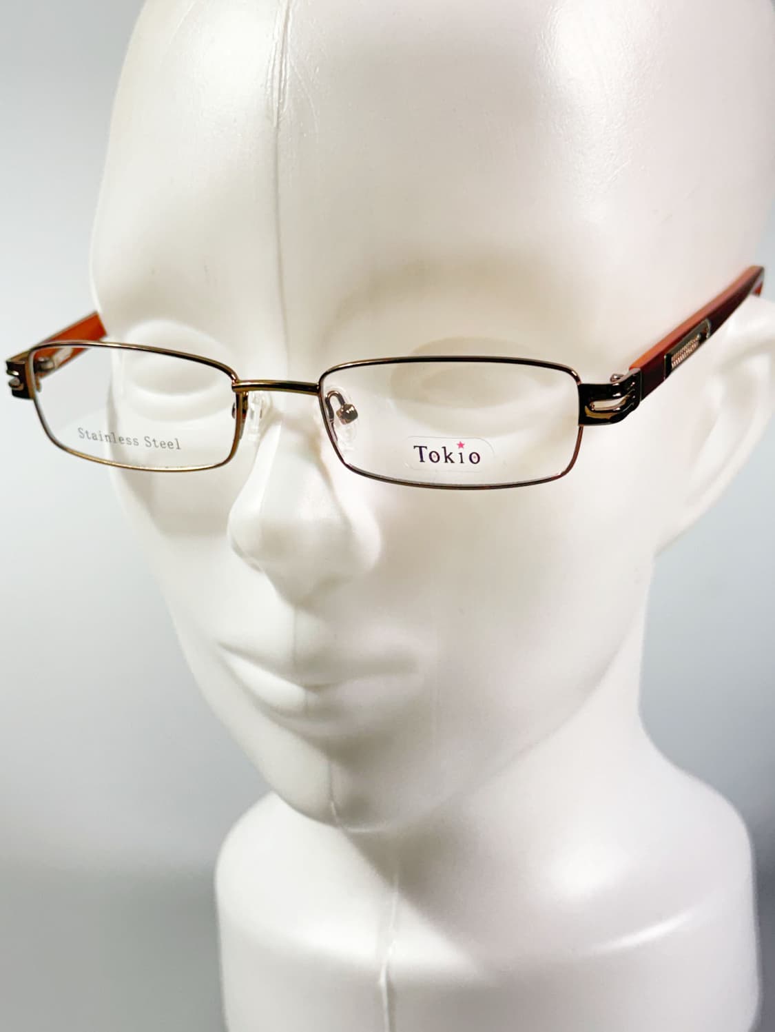 90s TOKIO 브라운 메탈 슬림 스퀘어 빈티지 안경 상품이미지9