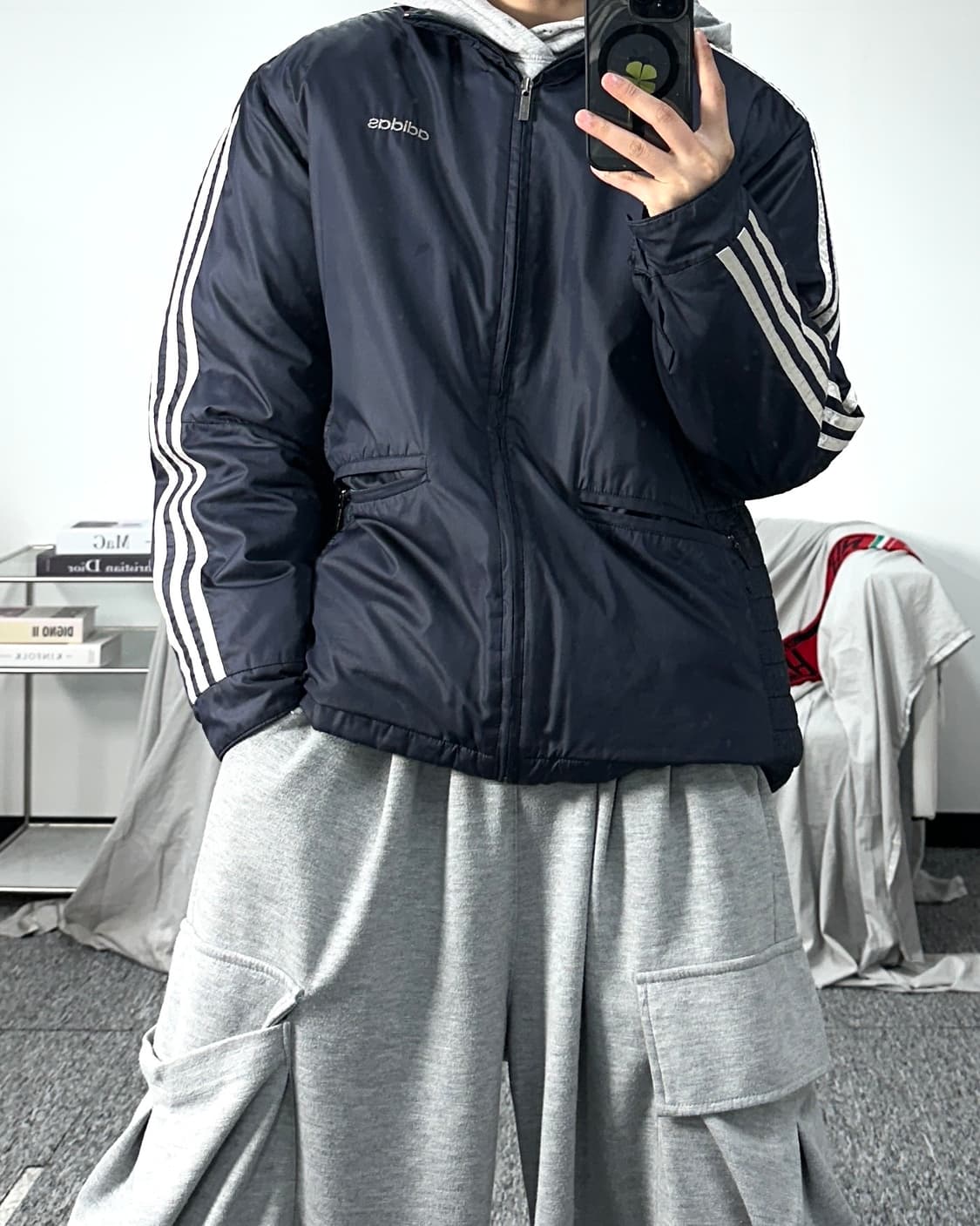 아디다스 올드스쿨 리니어 바이커 자켓 L 상품이미지3