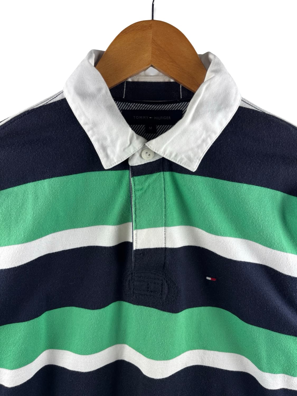 타미힐피거 네이비그린 스트라이프 럭비셔츠3115 상품이미지3