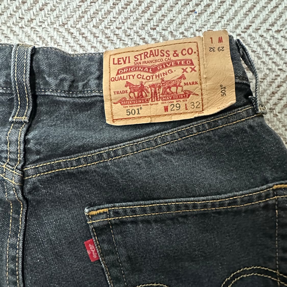 LEVI'S 501 black denim pants 상품이미지3