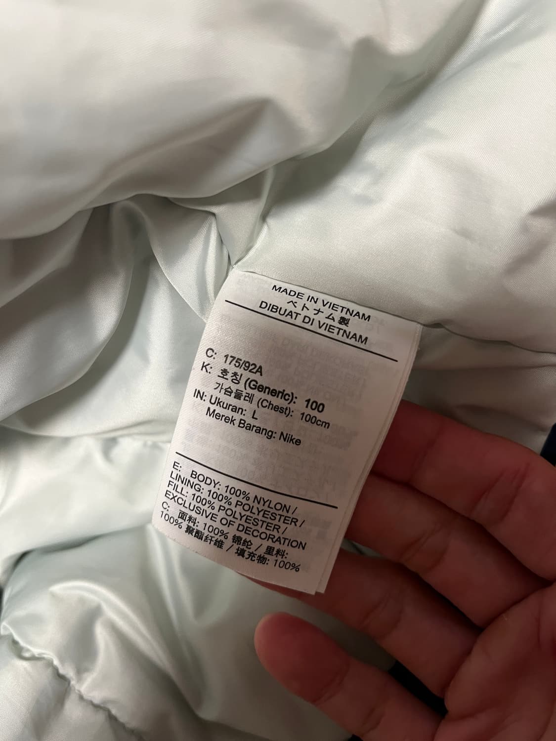 나이키 솔로스우시 네이비 패딩 L 상품이미지5