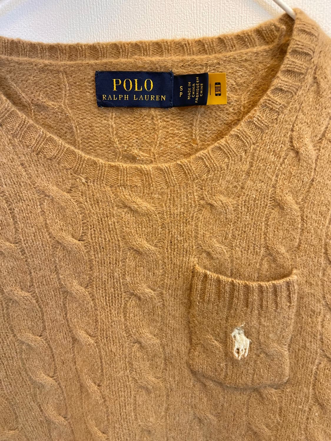 정품 폴로랄프로렌 울캐시미어 니트:) 폴로반팔니트 베이지S 상품이미지7