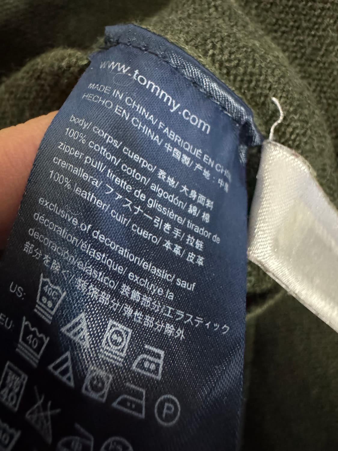 공용!! 타미힐피거 반집업 코튼 니트 S ~ M 상품이미지4