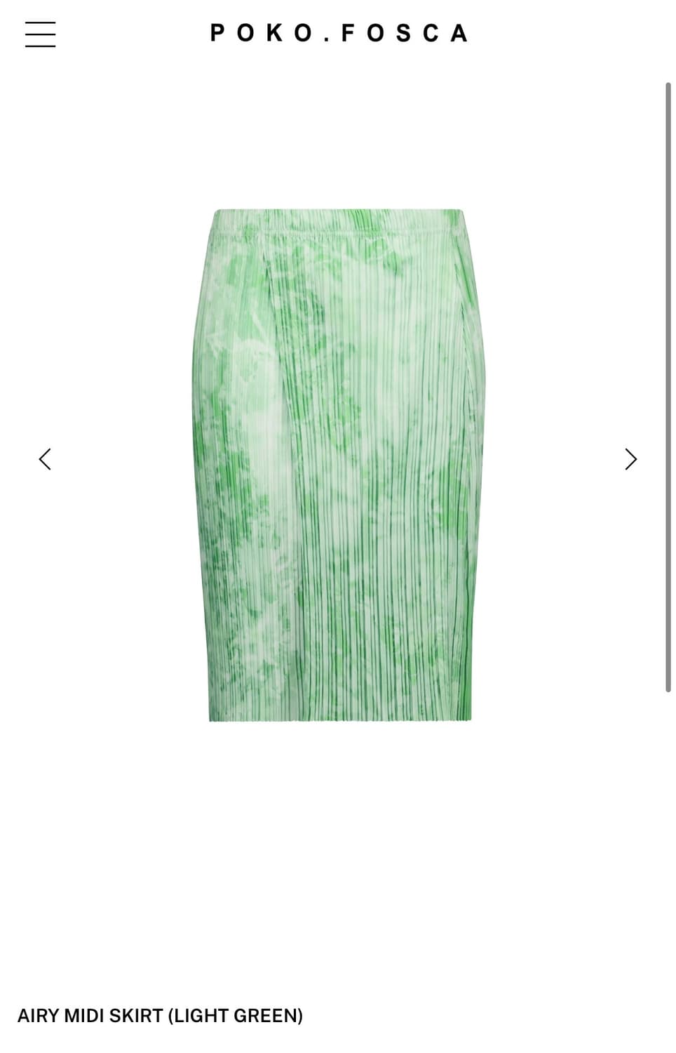 (구해요) 포코포스카 AIRY MIDI SKIRT 라이트그린 상품이미지1
