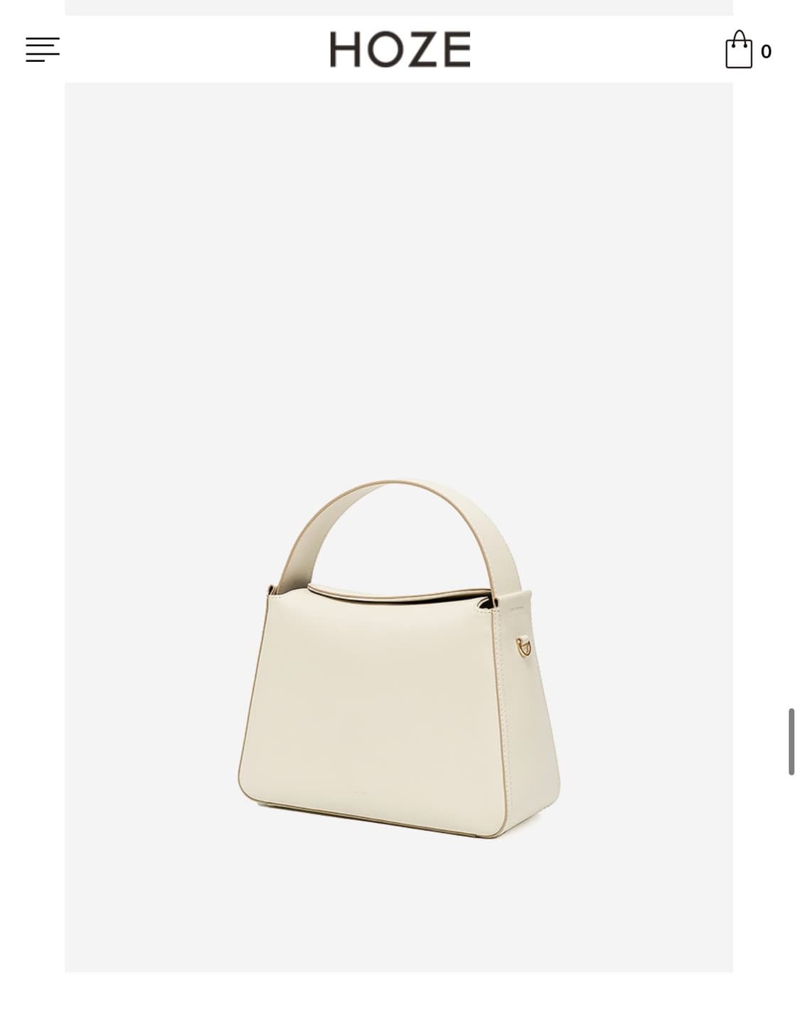 (새상품) HOZE 호재 멜로우 크림백 소가죽 (크로스끈X) 상품이미지2