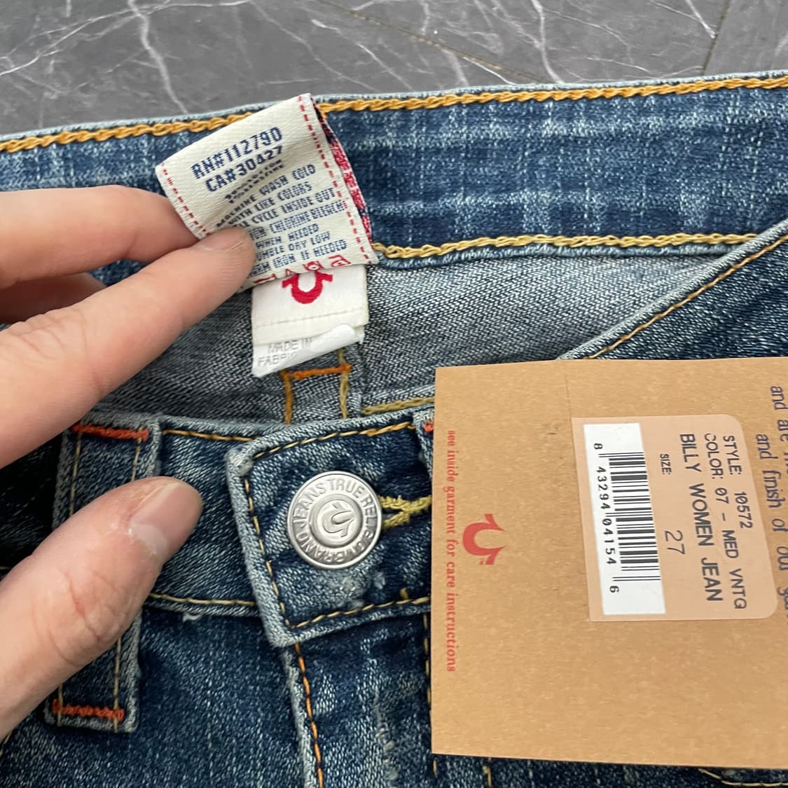 (새상품) 27in 트루릴리전 빌리 웨스턴 데님 팬츠 상품이미지10