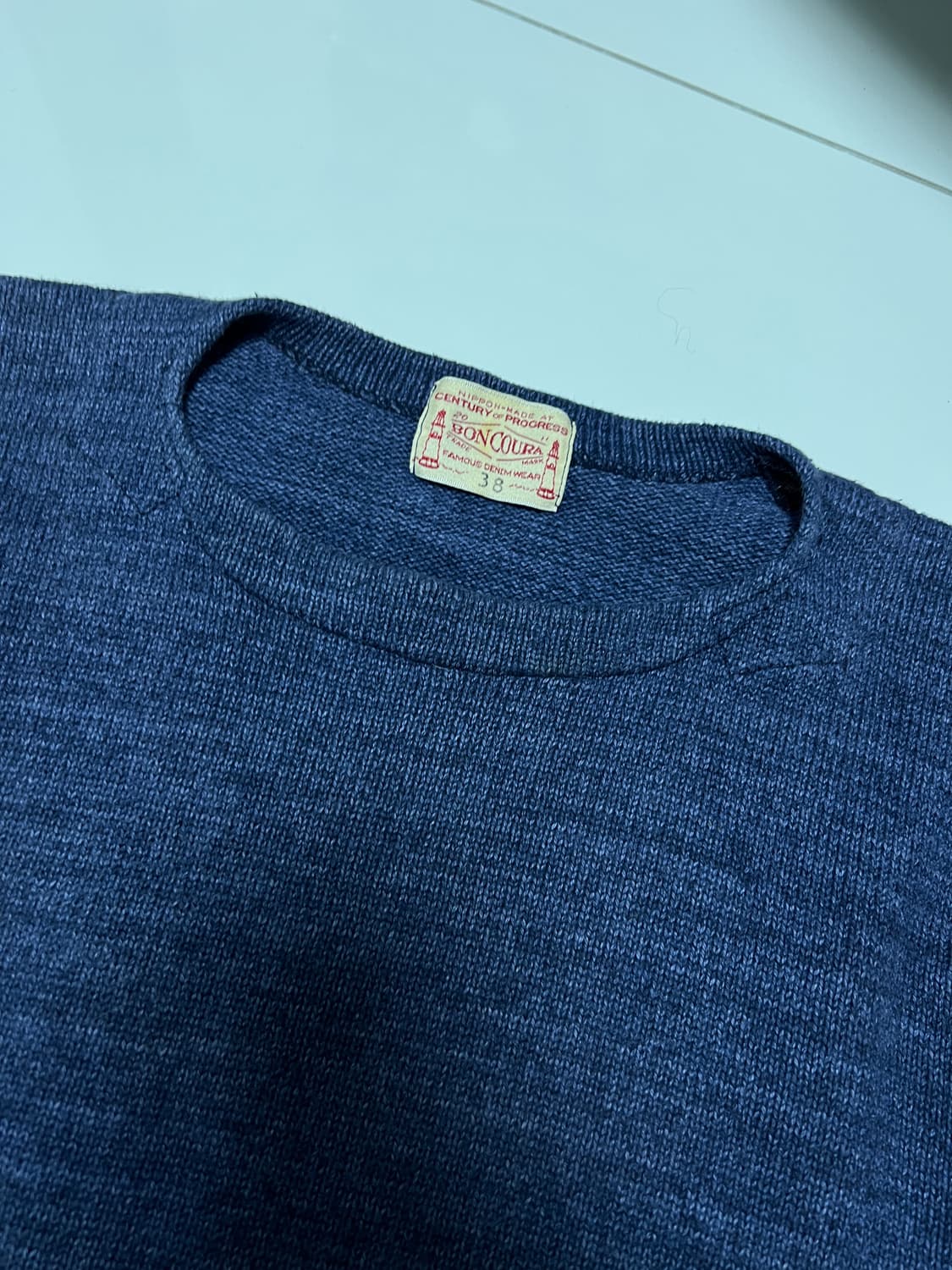 택포9) 본쿠라 Boncoura 시맨스 스웨터 니트 인디고 38 상품이미지2