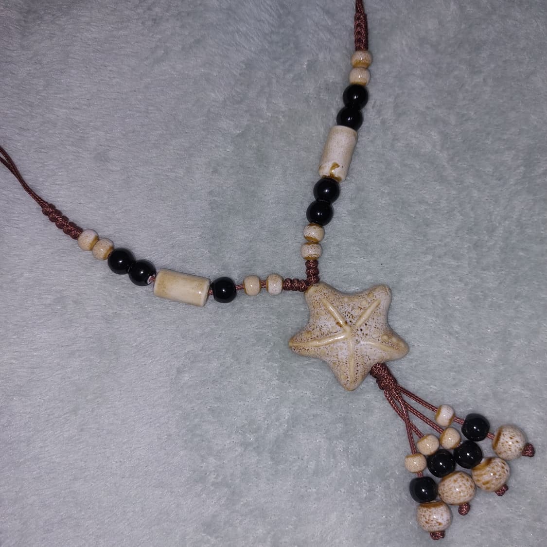 모리걸 히피 오리엔탈 보헤미안 불가사리 별 도자기 목걸이 상품이미지1