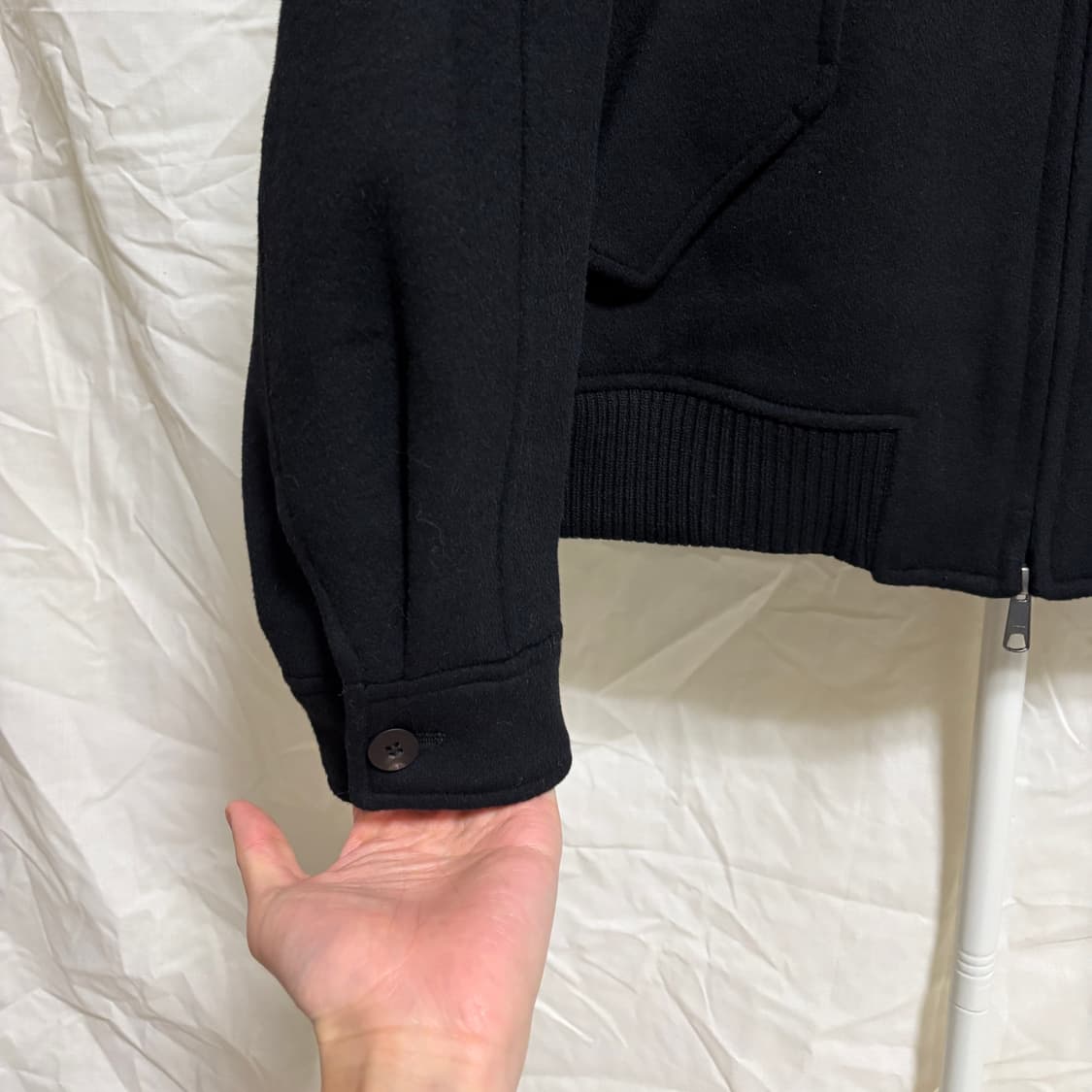 아트이프액츠 울 캐시미어 아티클 해링턴 자켓 / 블랙 L 상품이미지5