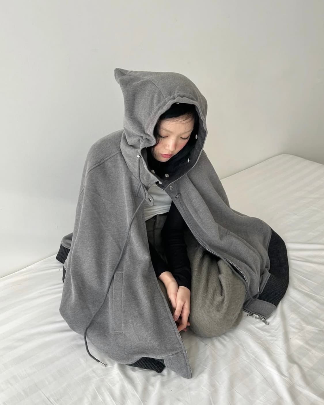 ear hood fur cape (charcoal) 상품이미지2