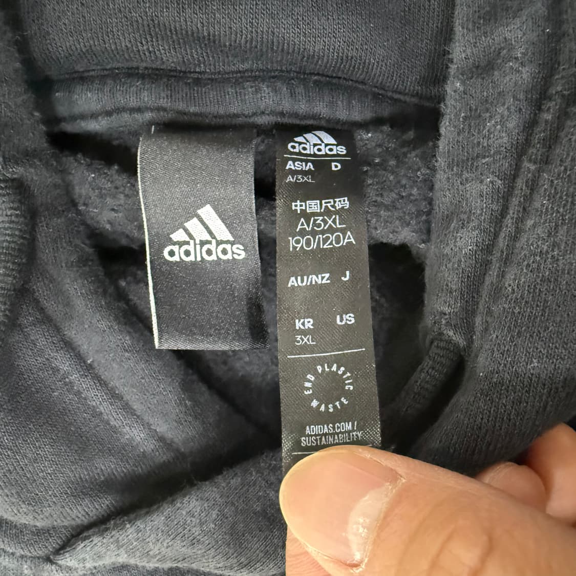 3XL 아디다스 블랙 후드티 0130T1 상품이미지3