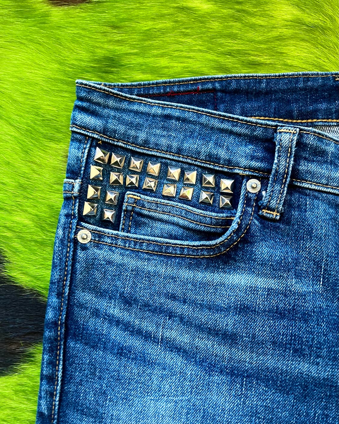 RNA Japan Rock Stud & Leopard Trim Jeans 상품이미지4