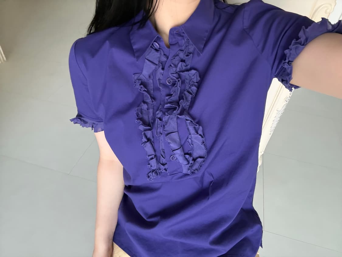 theory) ruffle front blouse 상품이미지1